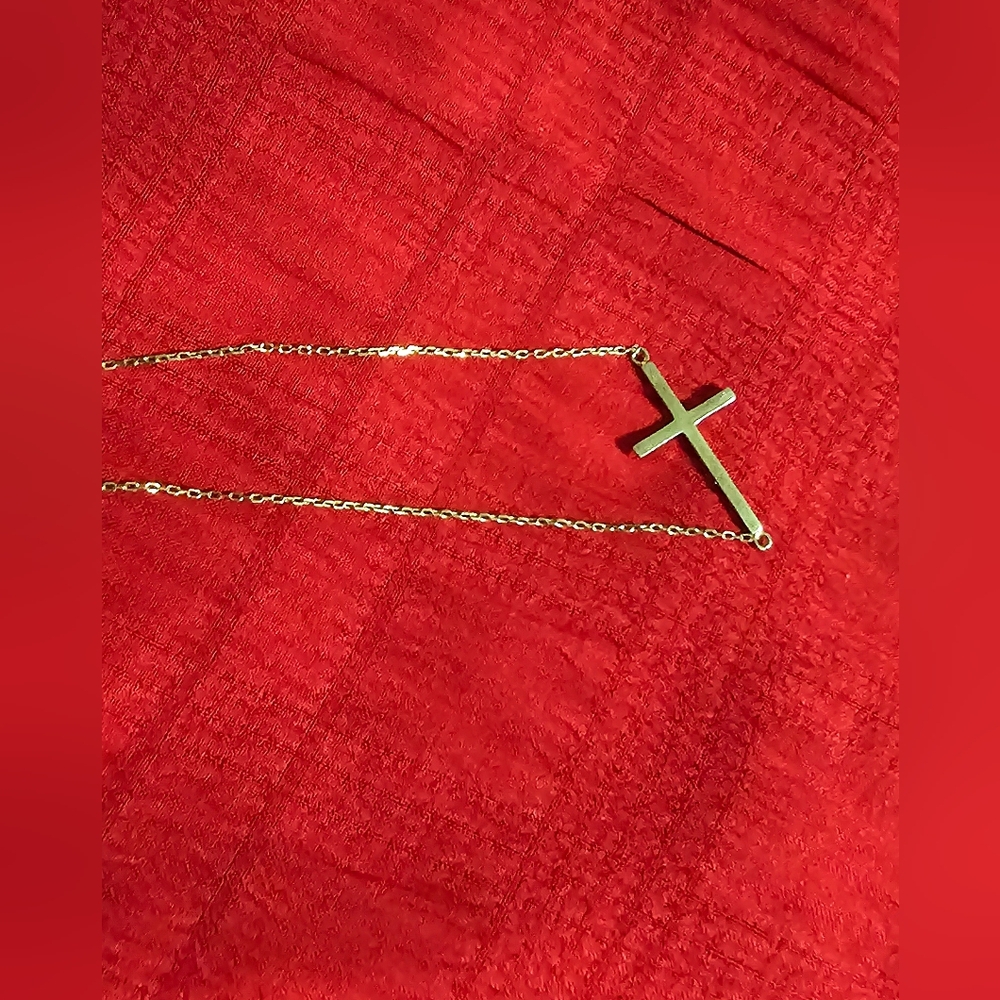 925 Gold over Silver Cross Necklace